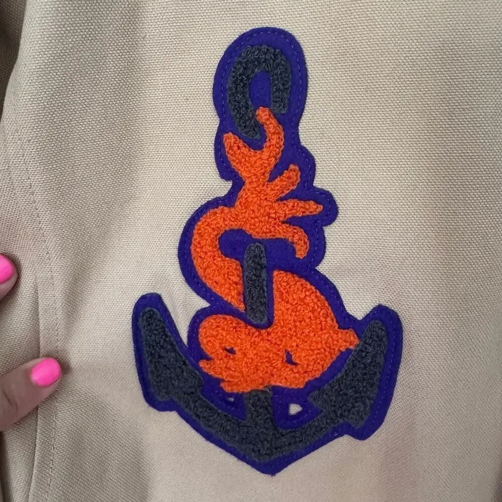 Vintage Stalls & Dean Marines Oversized Varsity Starter Jacket With Patches